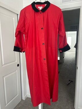 Talbots Red Coat with Black Corduroy Trim